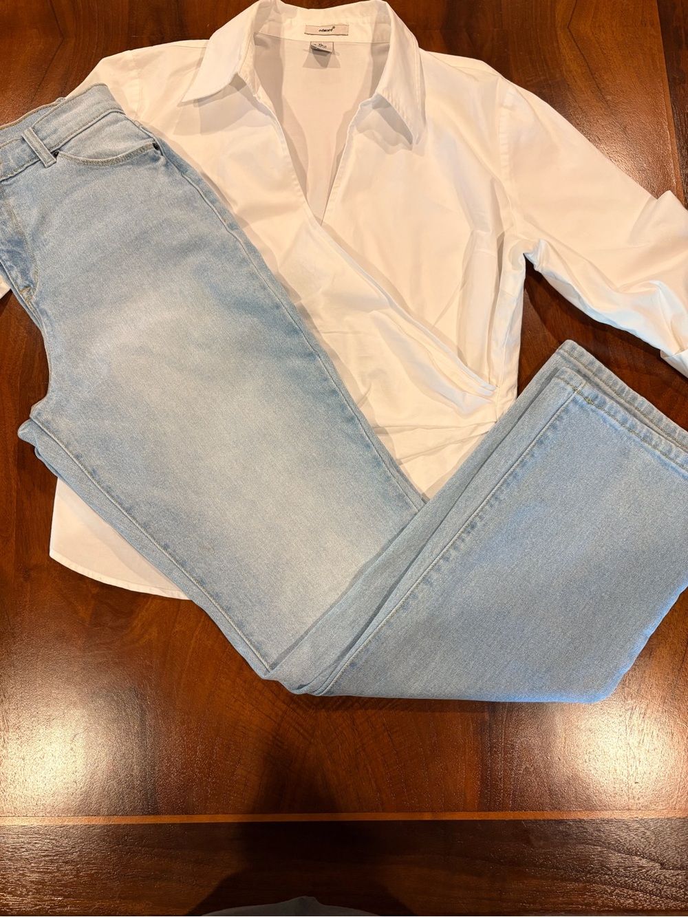 Fashion Nova, Light Blue Straight-Leg Women’s Jeans, size 3, blouse not included